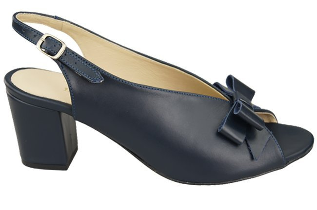 Damenschuhe Sandalen Marineblau, natürlich genarbtes Leder, 148 L ElitaBut