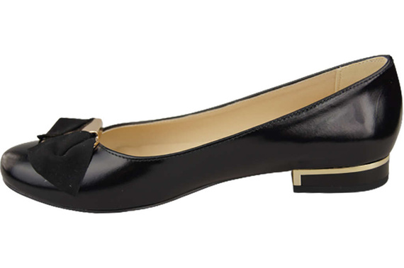 Damen Ballerinas, Naturleder, Schwarz, Glänzend 894 ElitaBut