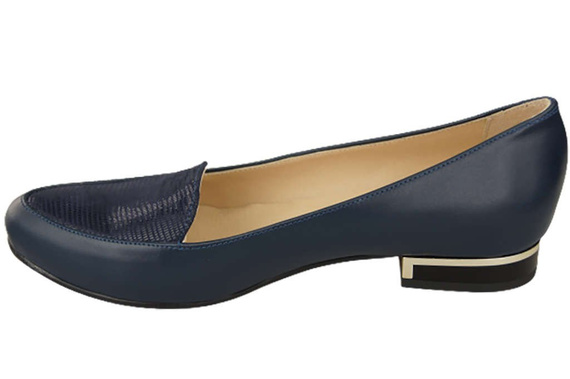 Damen-Ballerinas Lords, Naturleder, Marineblau 908 ElitaBut