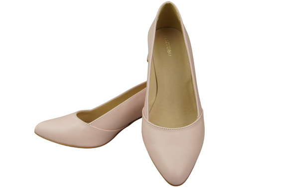 Damen Pumps Puderrosa Echtleder Spitz Zehen Absatz ElitaBut 221