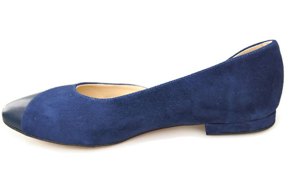 Damenschuhe Ballerinas Marineblau, Naturleder, Wildleder 146 ElitaBut