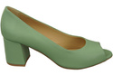Damenschuhe PEEP TOE Pumps, Mint, Naturleder mit beschichtetem Absatz 192 ElitaBut