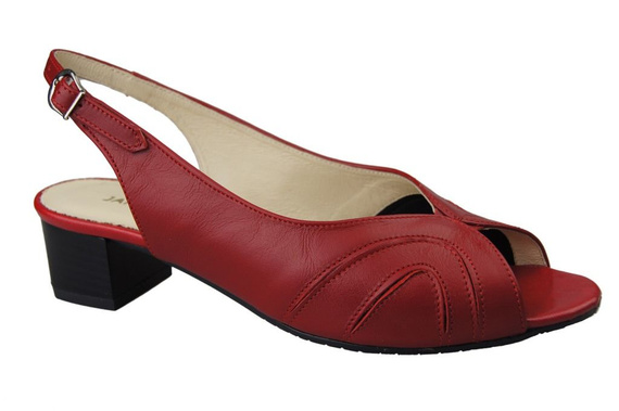Damenschuhe Sandalen, Naturleder, Rot 991 ElitaBut