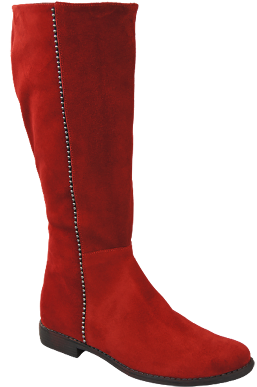 Schuhe Damenstiefel, Naturleder, Velour 153 Red ElitaBut