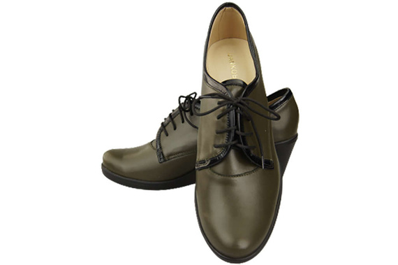 Schuhe Damen-Keilschuhe, Naturleder, Olive 181 ElitaBut