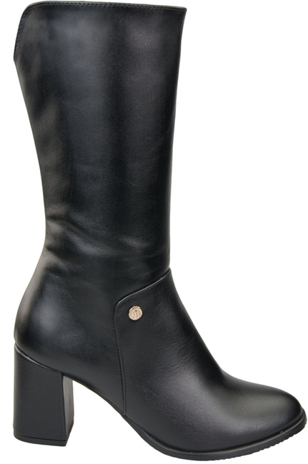 Damen-Halbstiefel, Naturleder, Schwarz 189 ElitaBut