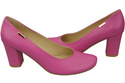 Klassische Damen Fuchsie Leder Mandel Nase Pumps 201 ElitaBut
