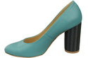 Damenschuhe Türkise Pumps Naturleder Bunter Zierabsatz 194 ElitaBut