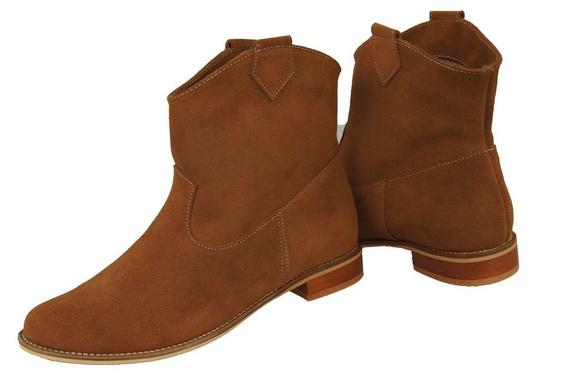 Schuhe Damenstiefel Frühling / Herbst, natürliches Veloursleder, Karamell 132 L ElitaBut