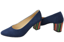 Damenschuhe Pumps Marineblaues natürliches Wildleder mit dekorativem Absatz 158 von ElitaBut