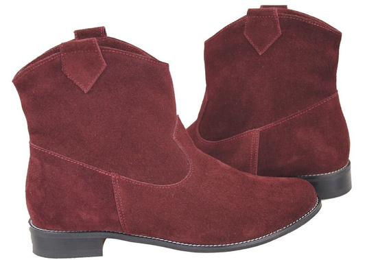 Schuhe Damenstiefel Frühling / Herbst, natürliches Veloursleder, Burgunderrot 132 L ElitaBut