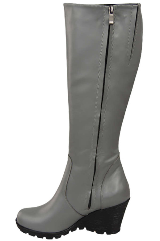 Damenschuhe Keilstiefel, Naturleder, Grau 745 ElitaBut