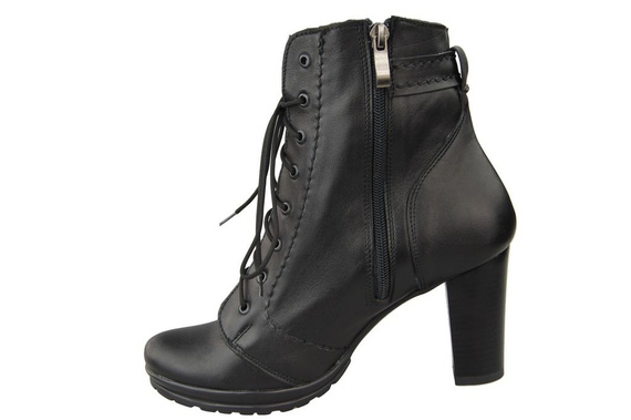 Damenschuhe Stiefeletten, Naturleder, Schwarz 1012 ElitaBut