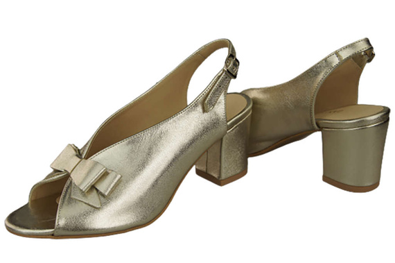 Damenschuhe Sandalen Gold, natürlich genarbtes Leder, 148 L ElitaBut