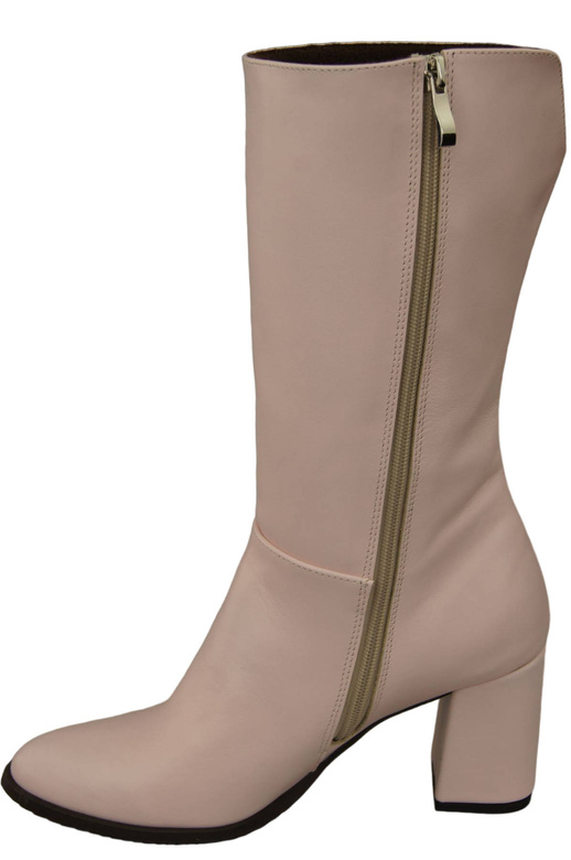 Schuhe Halbhohe Damenstiefel, Naturleder, Puderrosa 189 ElitaBut