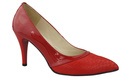 Damenschuhe Pumps mit Schuppenmotiv, Naturleder, Rot 951 ElitaBut