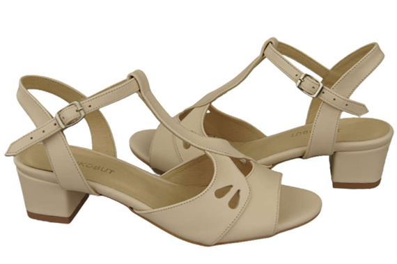 Damenschuhe Beige Sandalen, Naturleder 169 ElitaBut