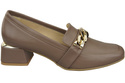 Damenschuhe mit Zierkette Pumps Mokassins Naturleder 193 Cappuccino Dark ElitaBut