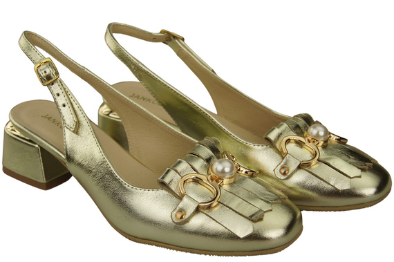 Damenschuhe Gold Sandalen mit Fransen verziert Naturleder 208 ElitaBut