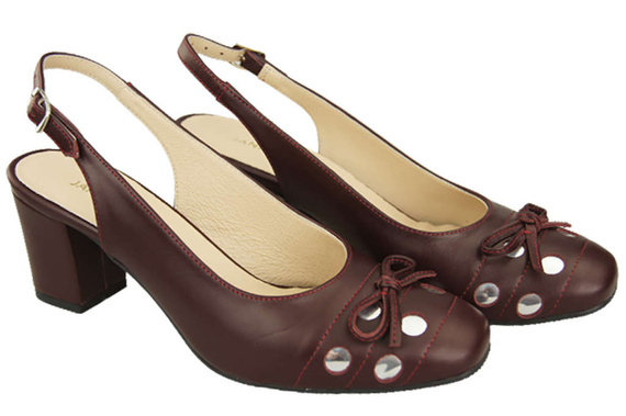 Damenschuhe Burgunderrote Sandalen, Naturleder 167 ElitaBut