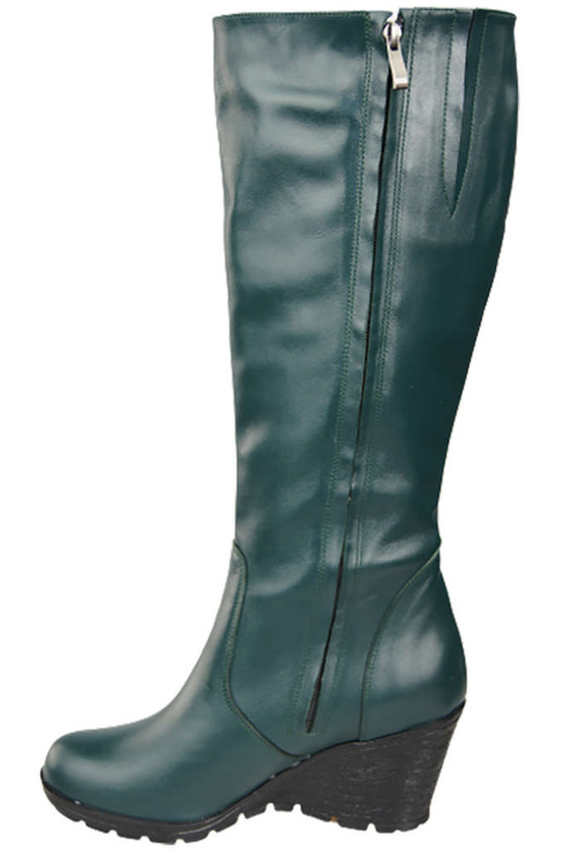 Damenschuhe Keilstiefel, Naturleder, Malachit 745 ElitaBut