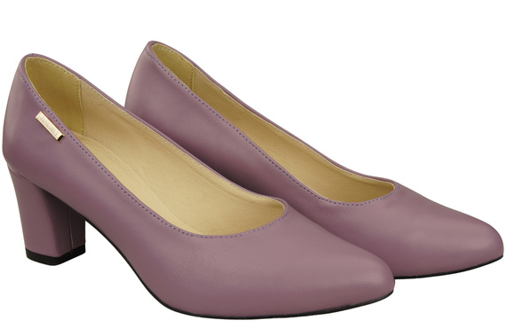 Klassische Glatt Damen Lilienfarben Naturleder Schuhe 213 ElitaBut