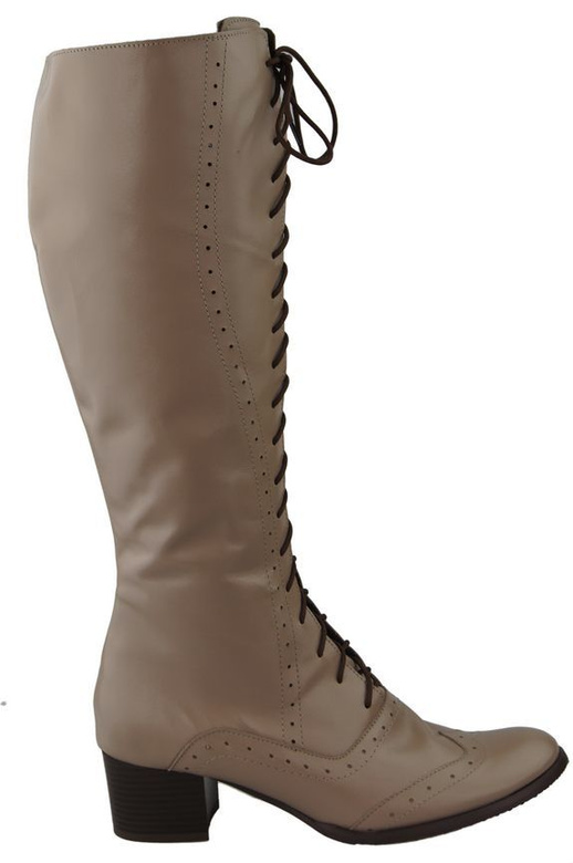 Schuhe Damenstiefel Schnürstiefel aus Naturleder Cappuccino 595 ElitaBut