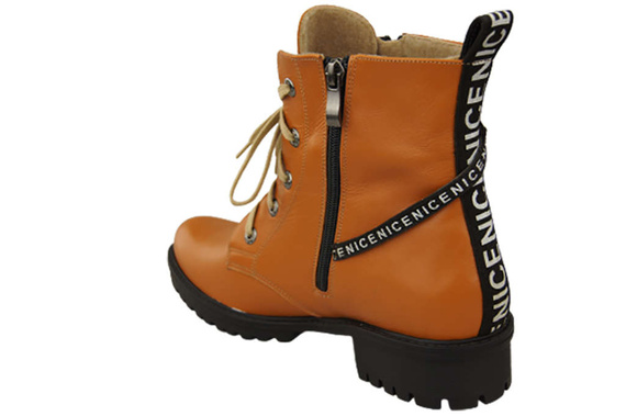 Schuhe Damen-Stiefeletten mit der Aufschrift NICE Natural Leather Red 173 von ElitaBut