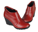 Damenschuhe Keilstiefel, Naturleder, Rot 739 ElitaBut