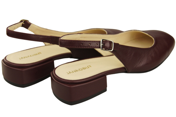 Damen Schuhe Sandalen Burgund Flacher Absatz Naturleder 206 ElitaBut