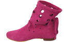 Schuhe Damen-Stiefeletten, natürliches Veloursleder, Fuchsia 160 ElitaBut