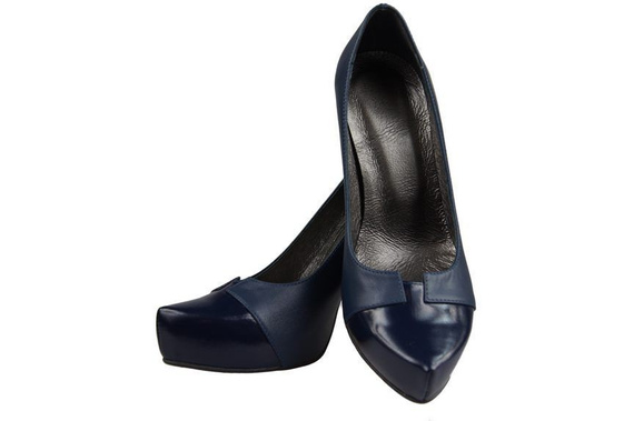 Damenschuhe Pumps, Naturleder, Marineblau 897 ElitaBut