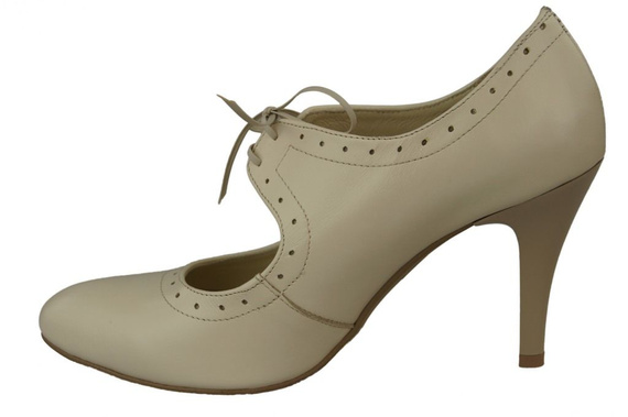 Damenschuhe Pumps Naturleder Beige Ecru 553 ElitaBut