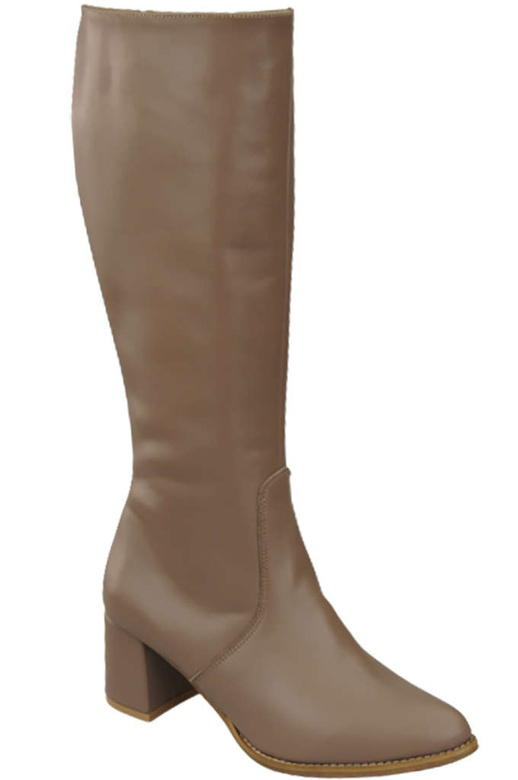 Schuhe Damenstiefel Klassisches Naturleder Cappuccino Dark 175 ElitaBut