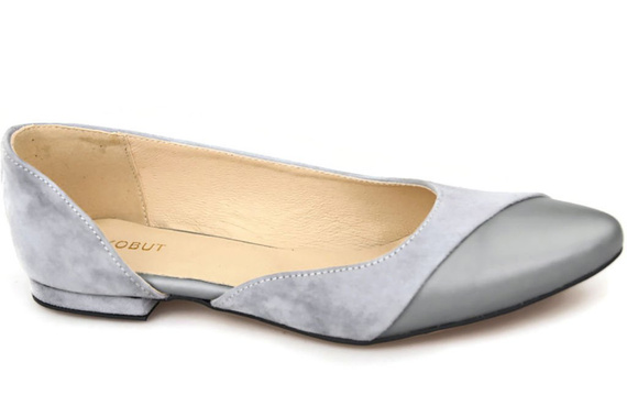 Damenschuhe Ballerinas, Grau, Naturleder, Wildleder, 146 ElitaBut