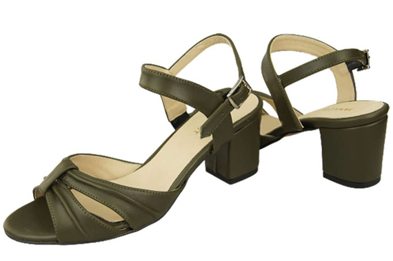 Damenschuhe Olivgrüne Sandalen, Naturleder 168 ElitaBut