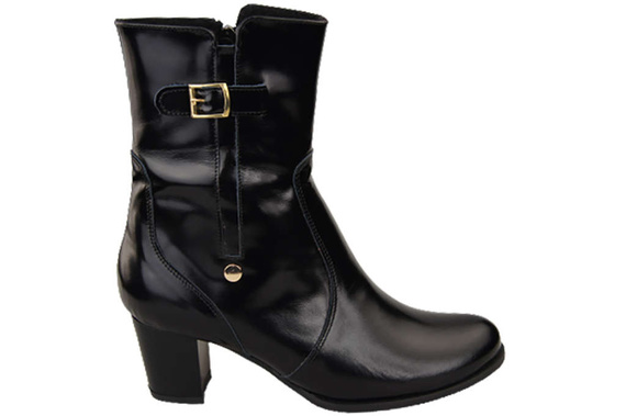 Damenstiefel, Warm, Naturleder, Schwarz, Glänzend 882 Z ElitaBut