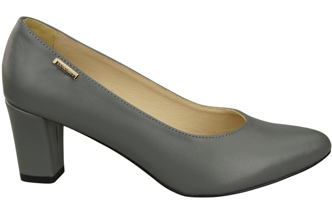 Klassische Glatt Damen Aschgrau Naturleder Schuhe 213 ElitaBut