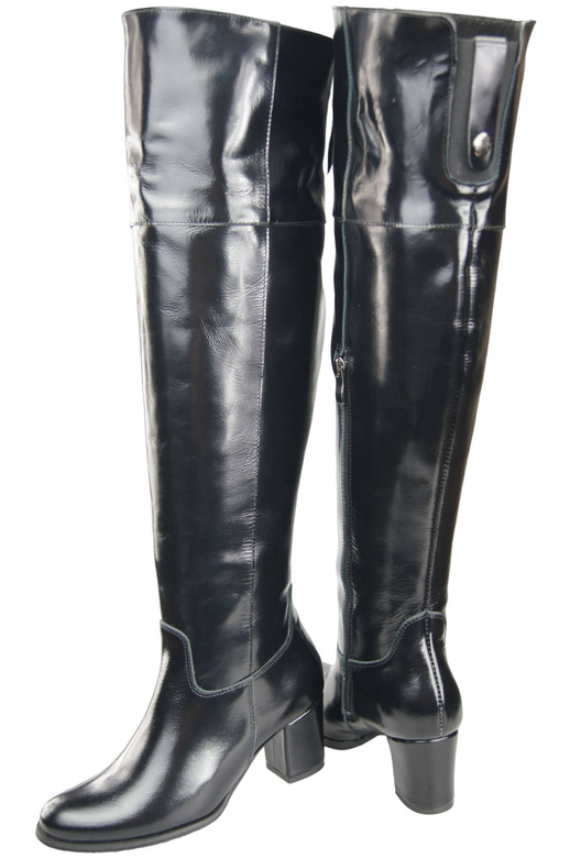 Footwear Overknee-Stiefel für Damen, Naturleder 190, Schwarz glänzend ElitaBut