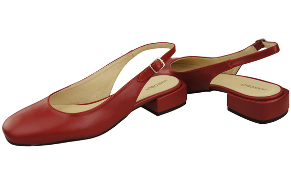 Damen Schuhe Sandalen Rot Flacher Absatz Naturleder 206 ElitaBut