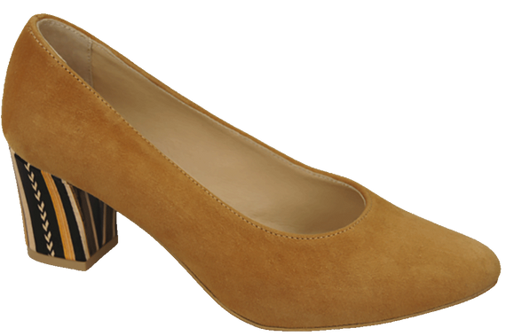 Damenschuhe Pumps Rot Natürliches Wildleder Dekorativer Absatz 158 von ElitaBut