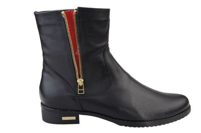 Damenschuhe Stiefel, Naturleder, Schwarz 811 ElitaBut