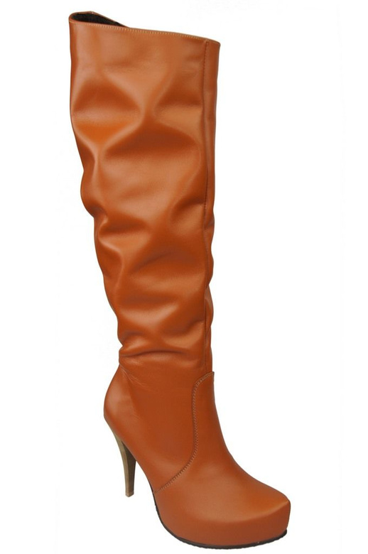 Damen-Plateaustiefel, Naturleder, Rot 120 ElitaBut