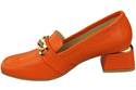 Damenschuhe mit Zierkette Pumps Mokassins Naturleder 193 Orange ElitaBut