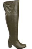 Footwear Kniehohe Overknee-Stiefel für Damen, Naturleder 190, Olive ElitaBut