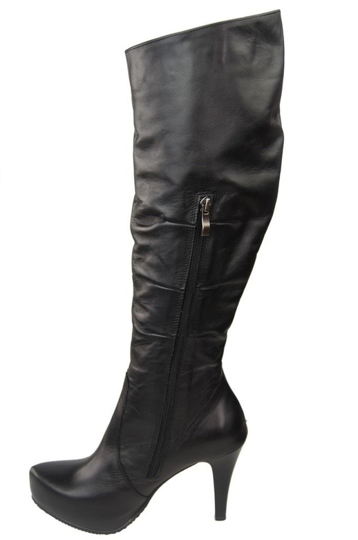 Damen-Plateaustiefel, Naturleder, Schwarz 120 ElitaBut