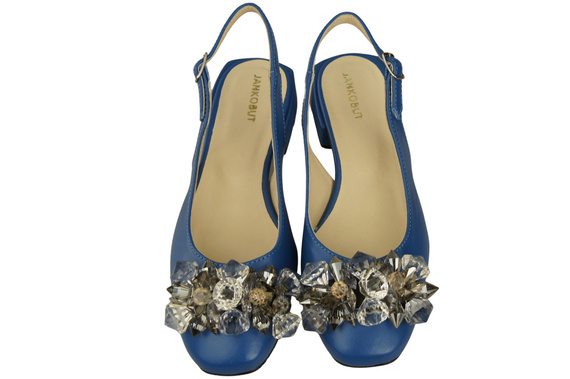 Damen Schuhe Blau Sandalen mit Kristallen Naturleder 215 ElitaBut