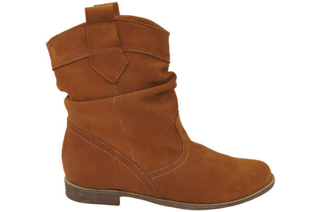 Schuhe Damen Stiefeletten Winter Naturveloursleder Karamell 117 Z ElitaBut