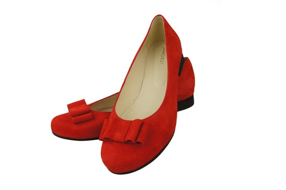 Damenschuhe Ballerinas Rot, Naturleder, Wildleder 126 ElitaBut