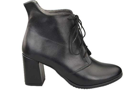 Damen Schnürstiefel Frühling/Herbst Naturleder Schwarz 174 L ElitaBut